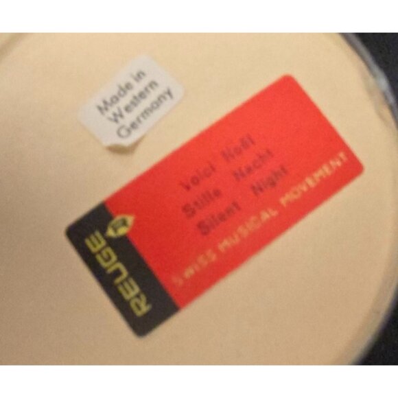 REUGE Musical Christmas Bell Ornament Silent Night Gold Floral Original Box - Picture 5 of 5